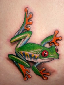 Wonderful-green-frog-tattoo